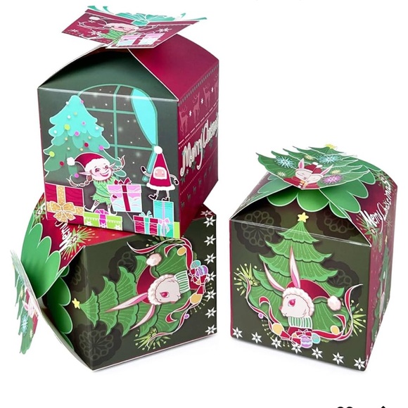 NWT Christmas Gift Boxes 28pcs 3.3x3.3x3.3 Inches Cookie Treats Toys Square - Picture 6 of 9